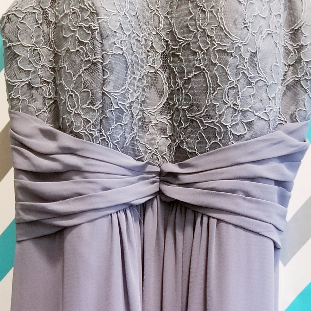 ❤PROM IS COMING!!! Gray halter style long  dress - Picture 7 of 8